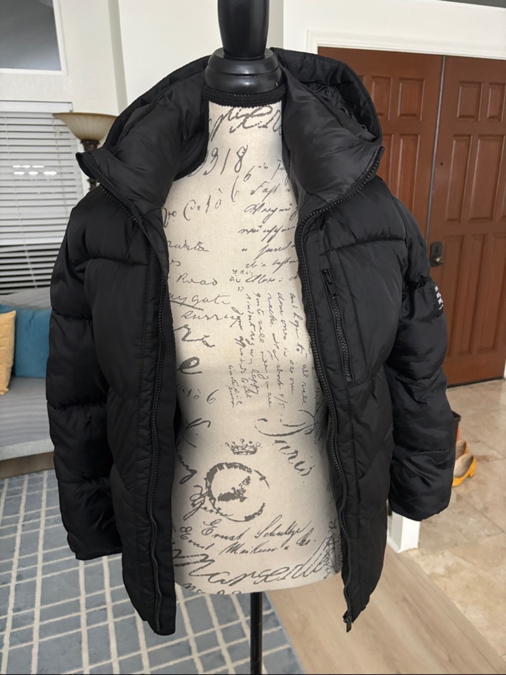 Zara Kids Black Quilted Puffer Jacket with Hood
